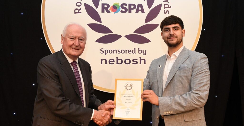Boss Training accepting the award