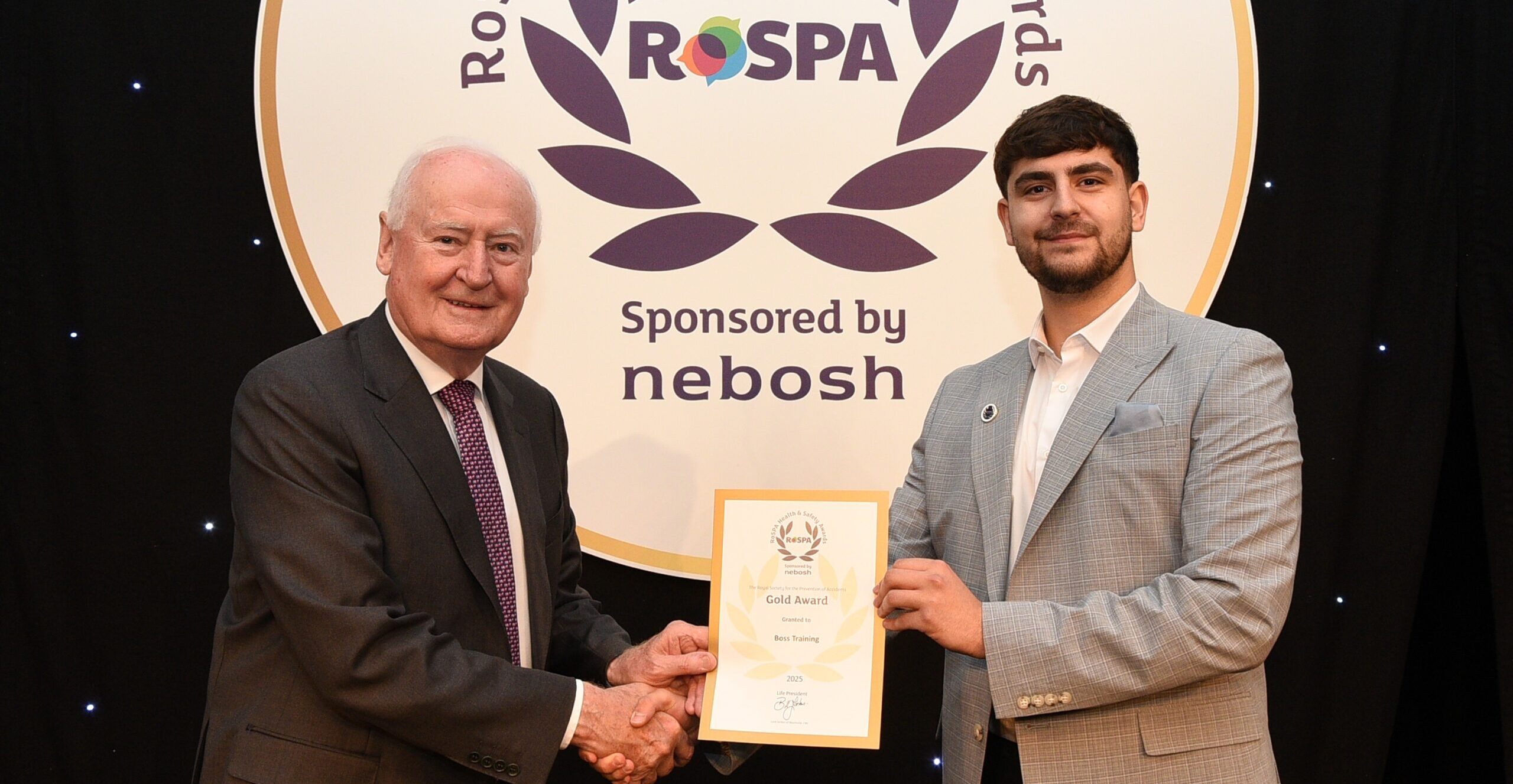 Boss Training accepting the award