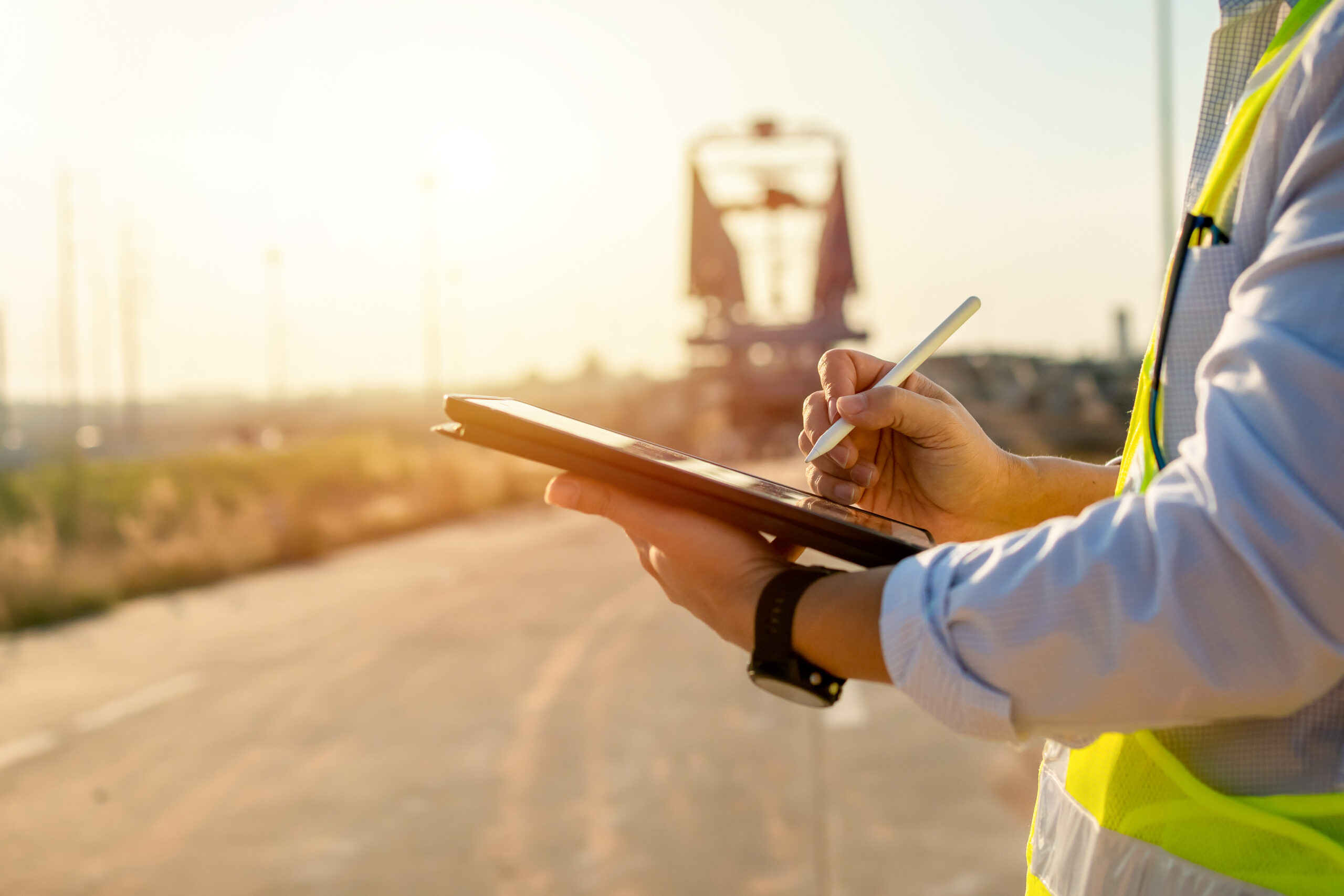Supervisor inspecting a construction site